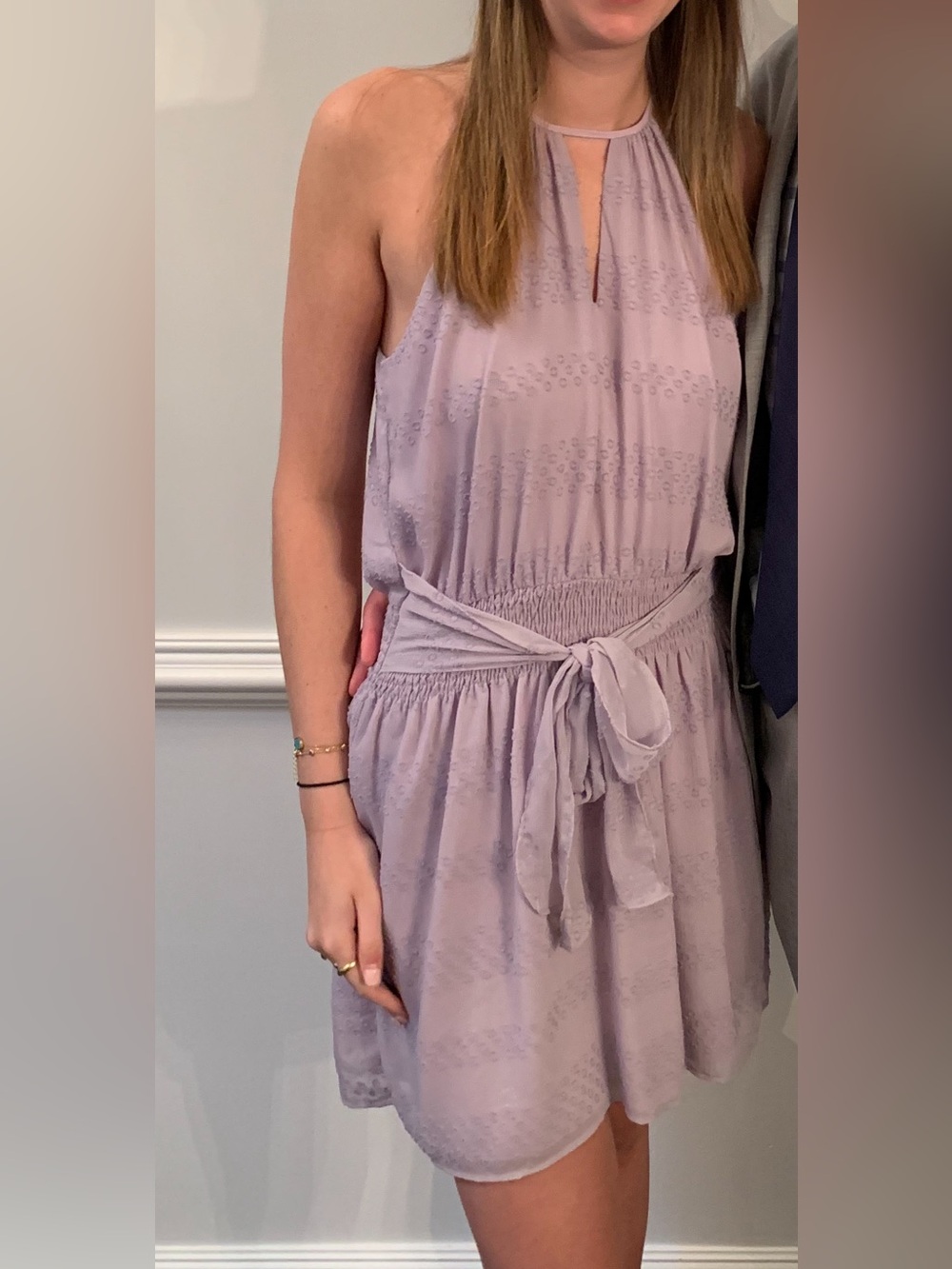 New do+be Lavender Halter Tie-Waist Dress